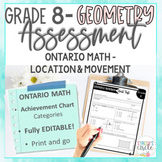 Grade 8 Ontario Math Geometry Assessment Location and Movement