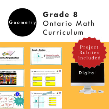Preview of Grade 8 Ontario Math - Geometry Curriculum - Digital Google Slides+Form