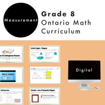 Preview of Grade 8 Ontario Math - Measurement Curriculum - Digital Google Slides+Form