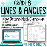 Grade 8 Ontario Math Measurement Lines and Angles Print an