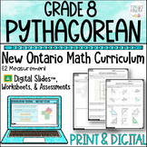 Grade 8 Ontario Math Measurement Pythagorean Theorem Slide