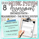 Grade 8 Ontario Math Metric System Assessment - Fully Editable