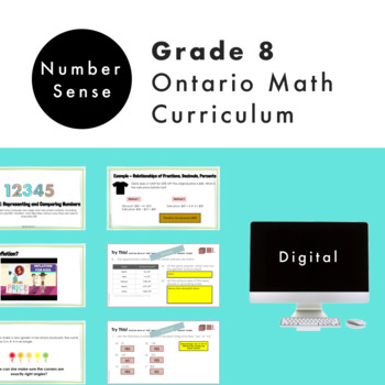 Preview of Grade 8 Ontario Math -Number Sense Curriculum -Digital Google Slides+Form