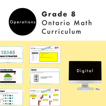 Preview of Grade 8 Ontario Math - Operations Curriculum - Digital Google Slides+Form