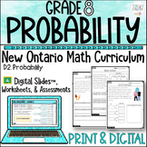Grade 8 Ontario Math Probability Printable and Digital Unit