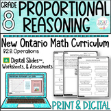 Grade 8 Ontario Math Proportional Reasoning Print and Digi