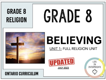 Preview of Grade 8 Ontario Religion - Believing (Unit 1)