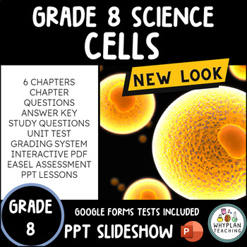 Preview of New 2022 Curriculum -  Grade 8 Cells Ontario Science Unit Workbook + PPT