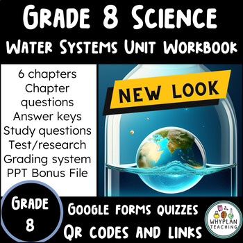 Preview of New 2022 Curriculum - Grade 8 Water Systems Ontario Science Unit Workbook + PPT