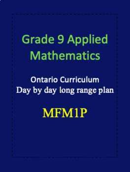 Preview of Grade 9 Applied Math Long Range Plan MFM1P