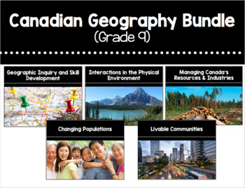 Preview of Grade 9 Canadian Geography Bundle