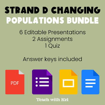 Preview of Grade 9 Geography STRAND D: Changing Populations Unit Bundle