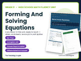 Grade 9 Math Fluency Pack — Forming And Solving Equations | 6-Lesson Unit Bundle