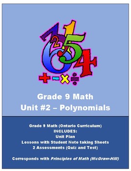 Preview of Grade 9 Math - Polynomials