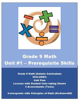 Preview of Grade 9 Math - Unit 1 - Prerequisite Skills