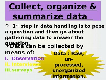 Preview of Grade 9 Maths 5a Data handling in PowerPoint.