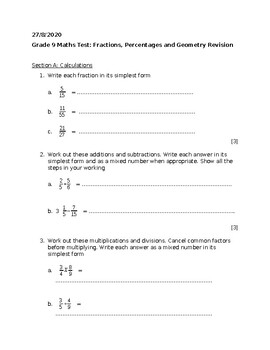 Percentages Questions, Worksheets and Revision