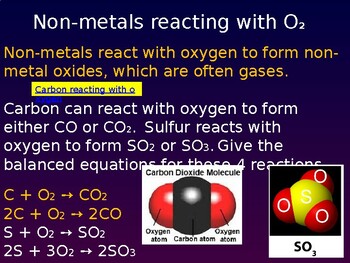 Preview of Grade 9 Non-metals burning in oxygen in PowerPoint
