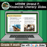 Grade 9 Ontario Math: Financial Literacy Unit MTH1W Google