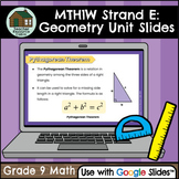 Grade 9 Ontario Math: Geometry and Measurement Unit MTH1W 