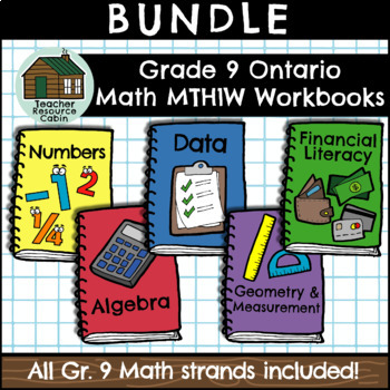 Preview of Grade 9 Ontario Math MTH1W Workbooks (Full Year Bundle)