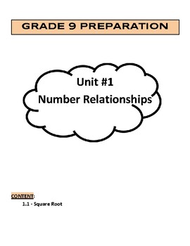 Preview of Grade 9 Prep - Square Root