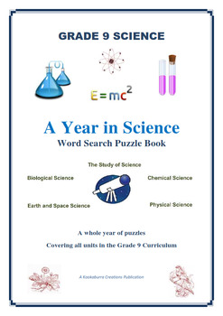 Preview of Grade 9 Science FULL YEAR of Wordsearch Puzzles ALL AREAS 109 Pages