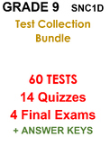 Grade 9 Science SNC1D (previous course) Test bundle (78 as