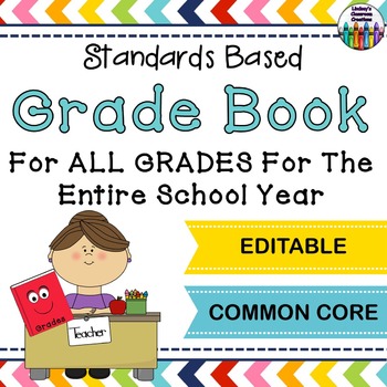 Preview of Grade Book - EDITABLE -  ANY Grade Level! All Subjects! Common Core Standards!