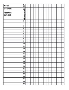 Grade Book Page by The Teacher's Den | TPT