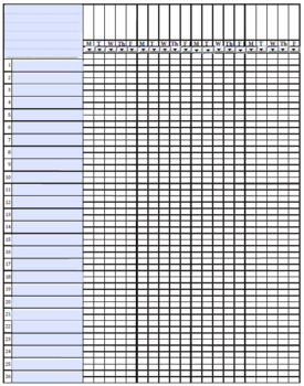 Grade Book Template Fillable with Date Drop Down by The Math Magazine