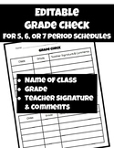 Grade Check Form (Editable) for ASB/Leadership, Athletes, 