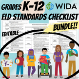 Grade K-12 WIDA ELD Standards 2020 Checklist Bundle Englis
