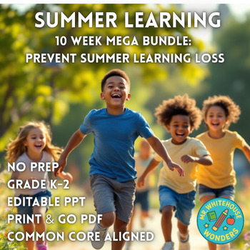Preview of Grade K–2 Summer Learning Mega Bundle | 10-Week Reading, Writing & Math Program