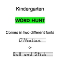 Grade K Word Hunt