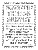 Grade Level Favorites Surveys - Beginning or End of Year Freebie
