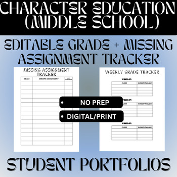 Preview of Grade + Missing Assignment Tracker BUNDLE (Student Portfolios)