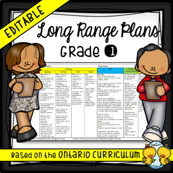 Preview of Grade One Long Range Plans (Ontario Curriculum) FREEBIE
