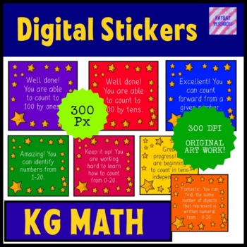 Preview of KG  Math Digital Stickers For Distance Learning and Seesaw™️ 0082