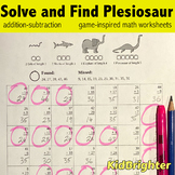 Grade 1 Math Worksheets Solve and Find Monster