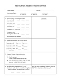 Grade One Student Math Record and Scoring Guide