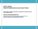 2015-2016 Grade Pre-K Mathematics Curriculum Content Timeline