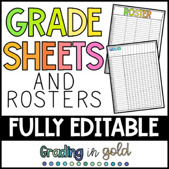 Preview of Grade Sheet, Roster, and Checklist Templates - FULLY EDITABLE