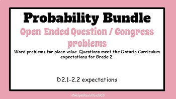 Preview of Grade Two Open Ended/Congress Math Problems: Probability