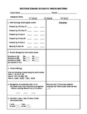 Grade Two Student Math Record and Scoring Guide (for RtI/ 