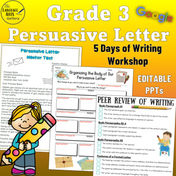 Preview of Grade 3 Writing Workshop PERSUASIVE LETTER Bundle