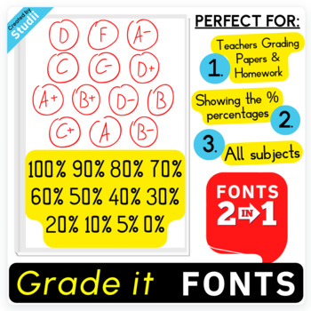 Preview of Grade it Fonts - Regular & Special - 2 in 1