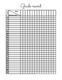 Grade recording sheet