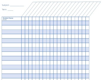 Preview of Gradebook Grading Sheet Template (Horizontal)