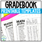 Gradebook Printable Template | Editable Autofill Grade Boo
